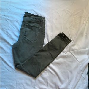 Army green skinny pants